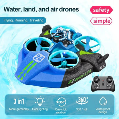 3 - in - 1 Land, Sea & Air Amphibious Remote Control Hovercraft - MegaStore24