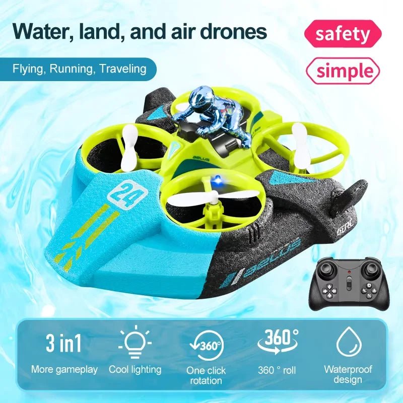 3 - in - 1 Land, Sea & Air Amphibious Remote Control Hovercraft - MegaStore24