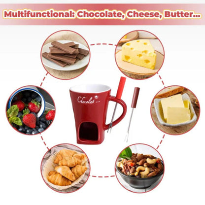 Tazza personale in ceramica per fonduta di cioccolato da 130 ml