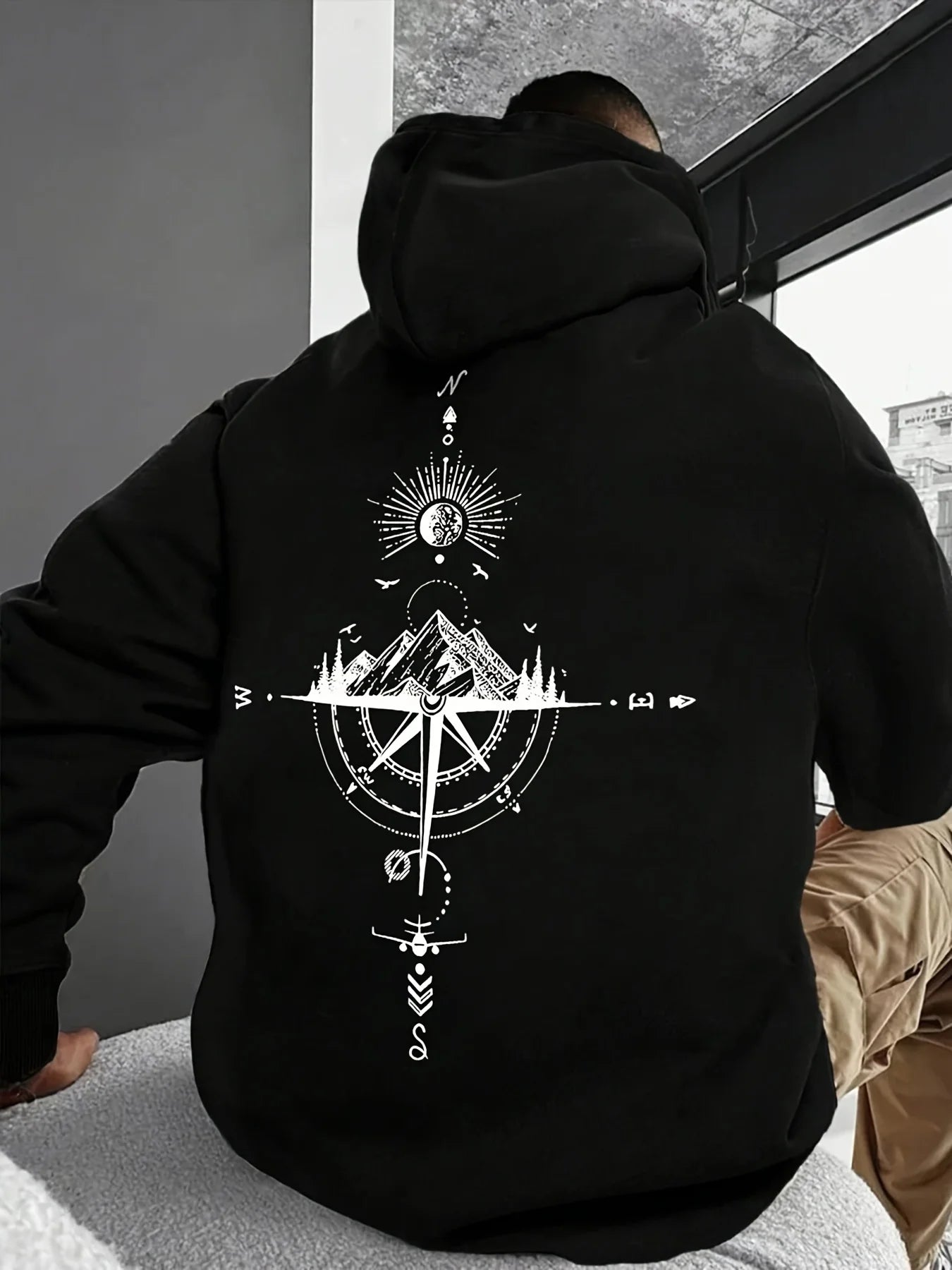 Starry Sky Print Men's Casual Hoodie