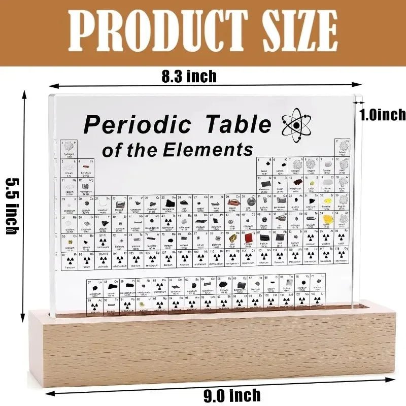 Acrylic Periodic Table Display with Real Elements - MegaStore24