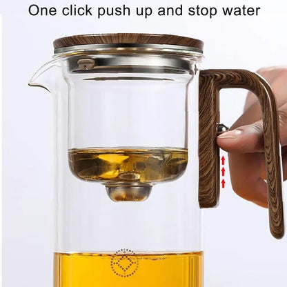 Gemini said Magnetic One - Click Glass Infuser Teapot - MegaStore24
