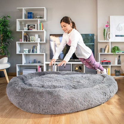 Giant Cozy Human Dog Bed – XXL Oversized Lounger - MegaStore24