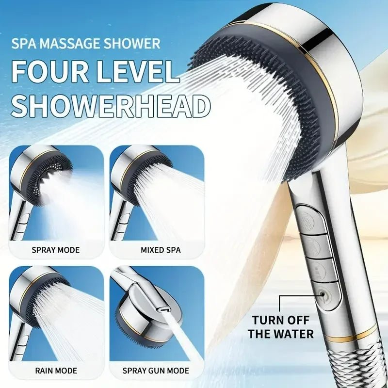 High - Pressure 4 - Mode Filtered Shower Head - MegaStore24