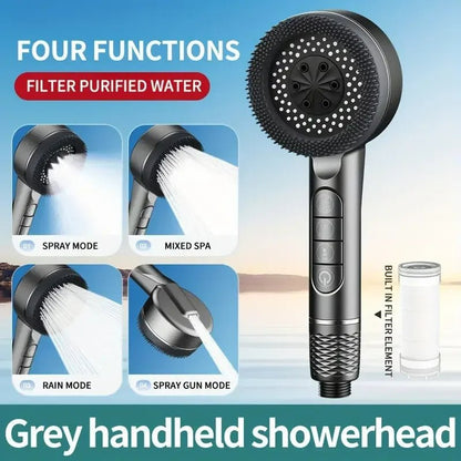 High - Pressure 4 - Mode Filtered Shower Head - MegaStore24