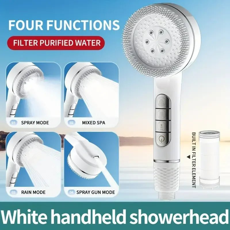 High - Pressure 4 - Mode Filtered Shower Head - MegaStore24