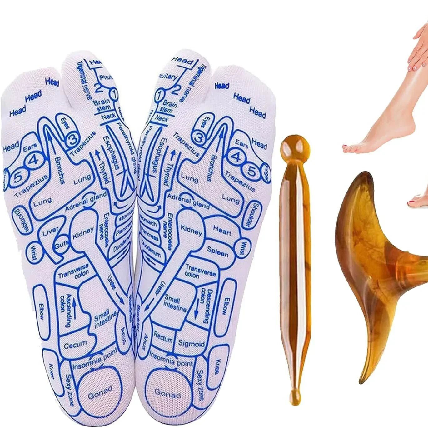 Reflexology Acupressure Socks with Massage Tool Kit - MegaStore24
